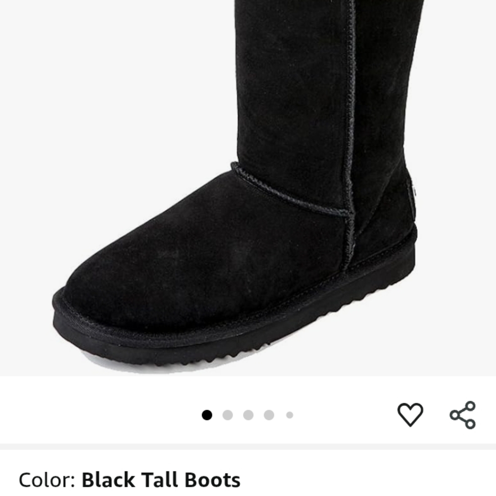 Aukland Black Tall Winter Boots Sherpa Lining